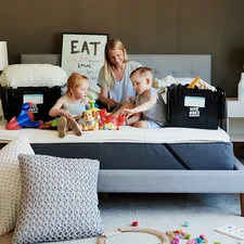 3 children sitting on gray couch related to Score Big with Up-to-Date Bed Bath & Beyond Online Coupons