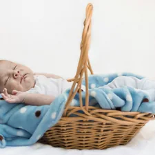 a baby sleeping in a basket with a blanket related to Snuggle and Snort: Creating a Cozy Nest for Your New Arrival