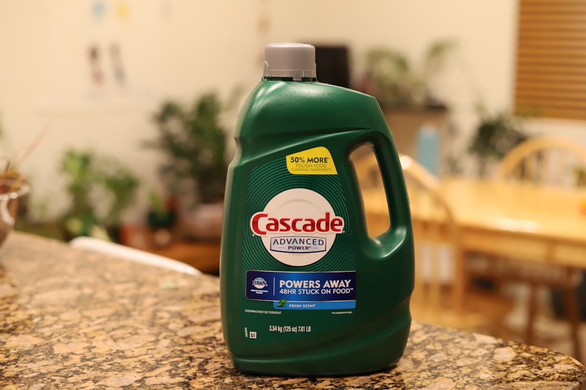 a bottle of cascade liquid sitting on top of a counter related to The Ultimate Guide to Bed Bug Detergent: Keep Your Home Pest-Free