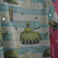A brave little bear descending from the clouds. related to Choosing the Perfect Camouflage Baby Bedding for Your Nursery