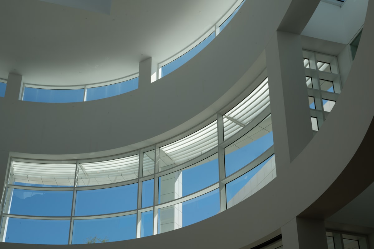 a building with windows and a staircase related to Modern Window Valances