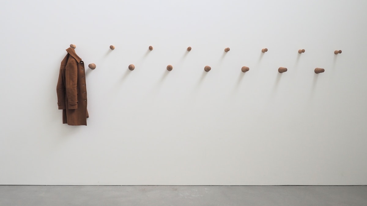a coat hanging on a wall next to a coat rack related to Elevate Your Entryway with Style: The Ultimate Guide to Entryway Coat Hooks