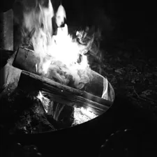 a fire burning in the middle of a forest related to Enhancing Your Outdoor Space with the Perfect Fire Pit
