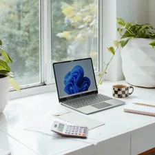 a laptop on a desk related to Elevate Your Windows on a Budget: Cheap Curtain Valances to Transform Your Space