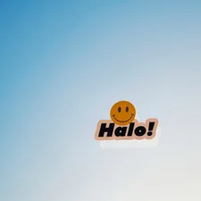 A smiley face with the word "halo!" related to The Ultimate Guide to Halo Dog Beds