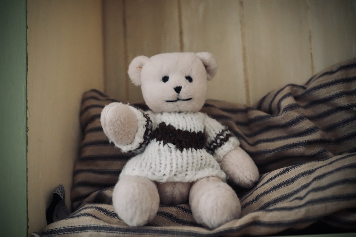 a teddy bear sitting on top of a bed related to How to Build the Perfect Bear Bed for Your Furry Friend