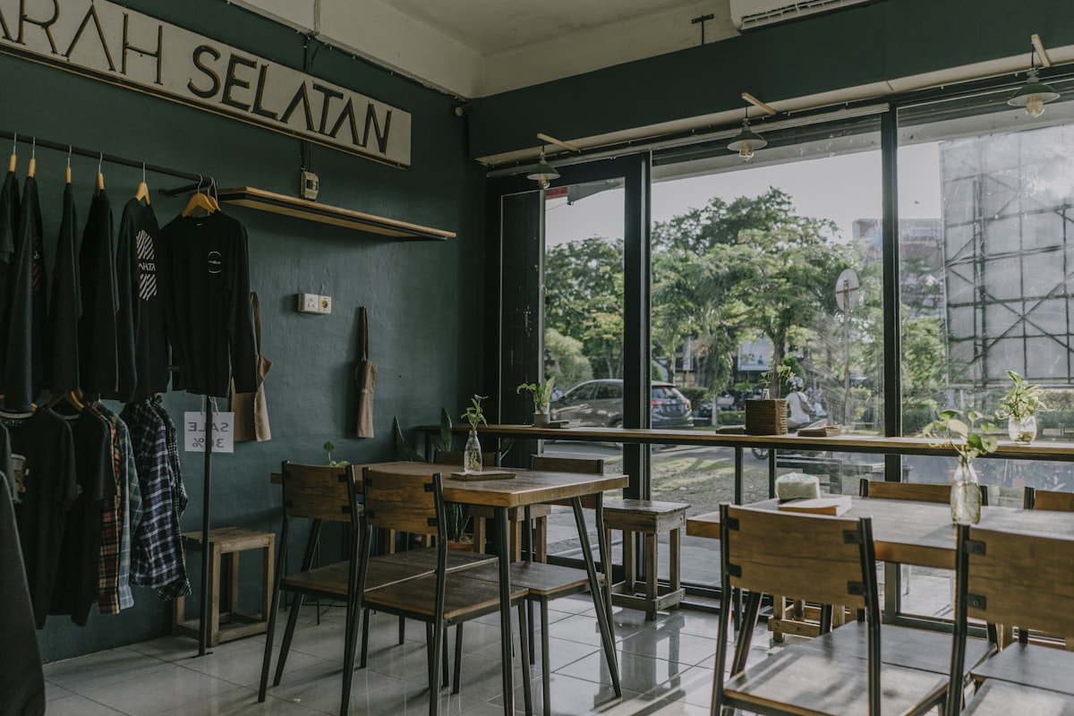 a view from inside a coffee shop in Banda Aceh, Arah Selatan. related to Elevate Your Space: The South Shore Loft Bed Revolution