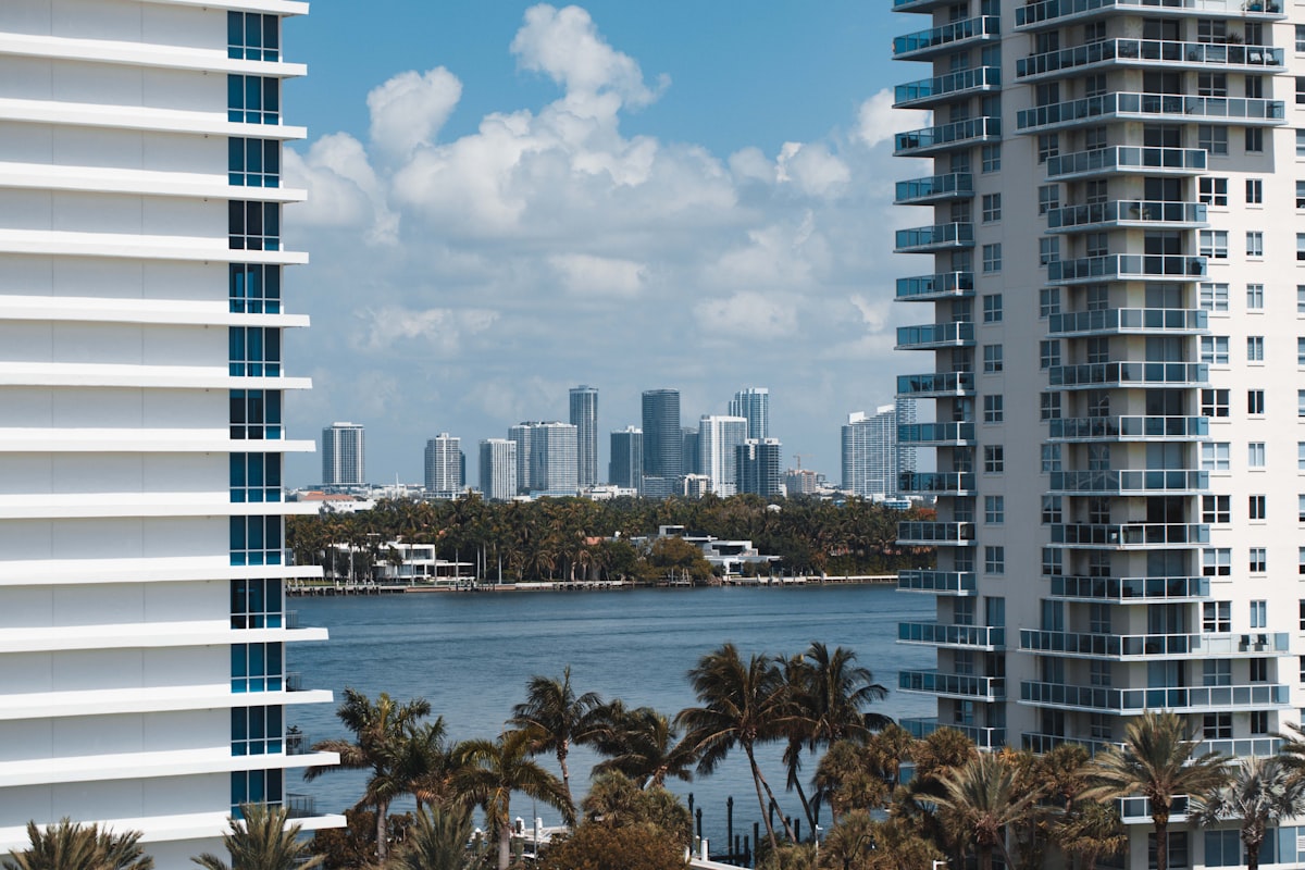 a view of a city and a body of water related to Transform Your Bedroom with Miami Heat Bedding: A Perfect Game Day Vibe
