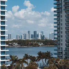 a view of a city and a body of water related to Transform Your Bedroom with Miami Heat Bedding: A Perfect Game Day Vibe