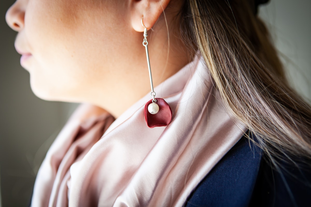a woman with a stethoscope around her neck related to Pink Scarf Valance