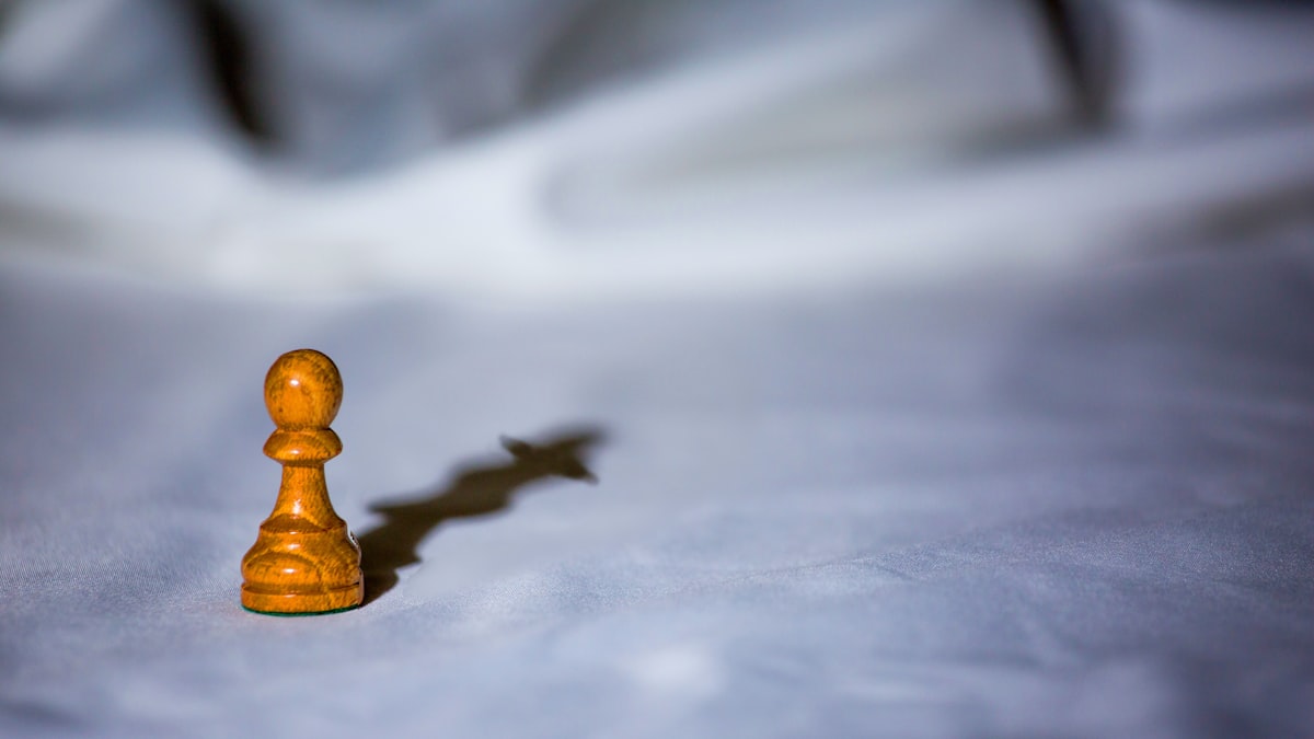 a wooden chess piece casting a shadow on a white surface related to The Ultimate Guide to King Size: Everything You Need to Know