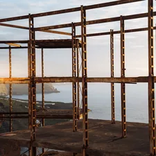 a wooden structure with a view of the ocean related to How to Build a Platform Bed Frame