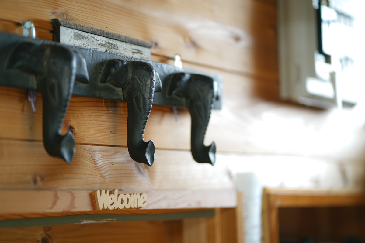 An elephant face hanger with welcome sign below related to Elevate Your Entryway with Style: The Ultimate Guide to Entryway Coat Hooks