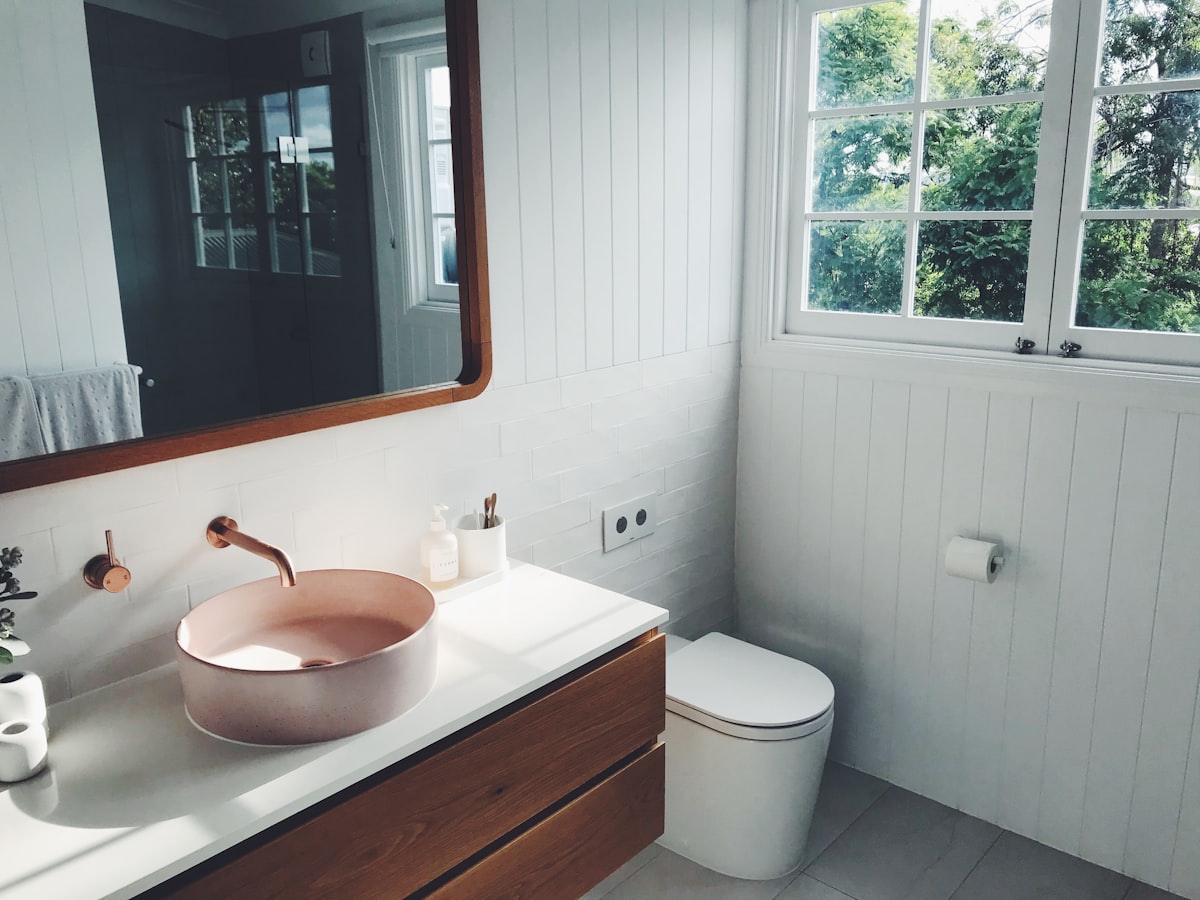 Bathroom related to Elevate Your Bathroom Style with Toile Valance Curtains