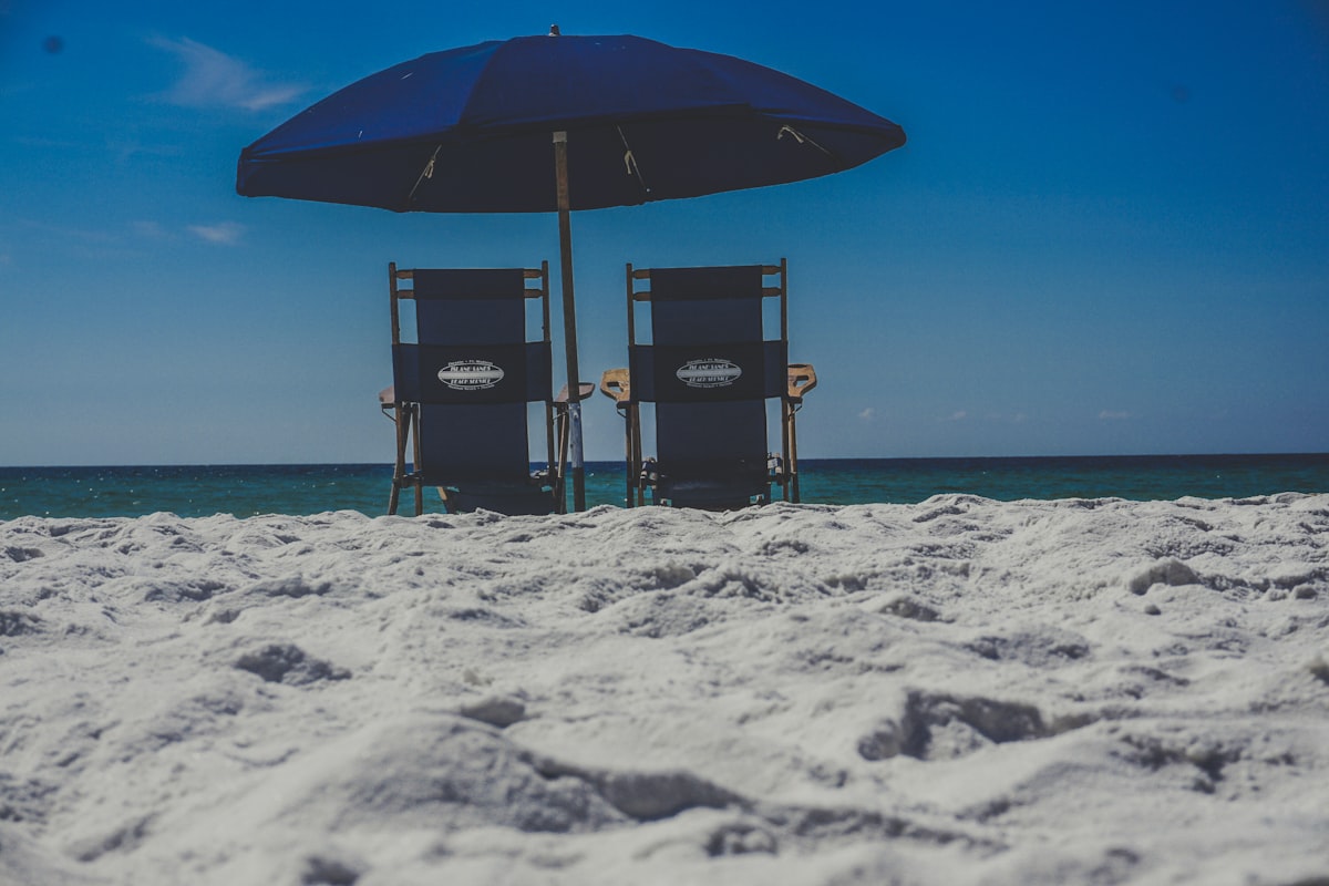 black and brown umbrella on white sand beach during daytime related to Discover the Charm of Destin Bed and Breakfasts