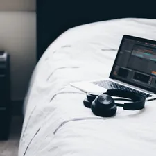 black and gray laptop related to Disc-o-Bed Cam-o-Cot Bunk Beds: The Ultimate Camping Solution