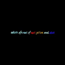 black background with whats afraid of red yellow and blue text related to Add a Pop of Color to Your Space with a Hot Pink Valance