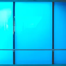 black-framed blue glass window related to Sliding Glass Door Valances: Elevate Your Window Treatment