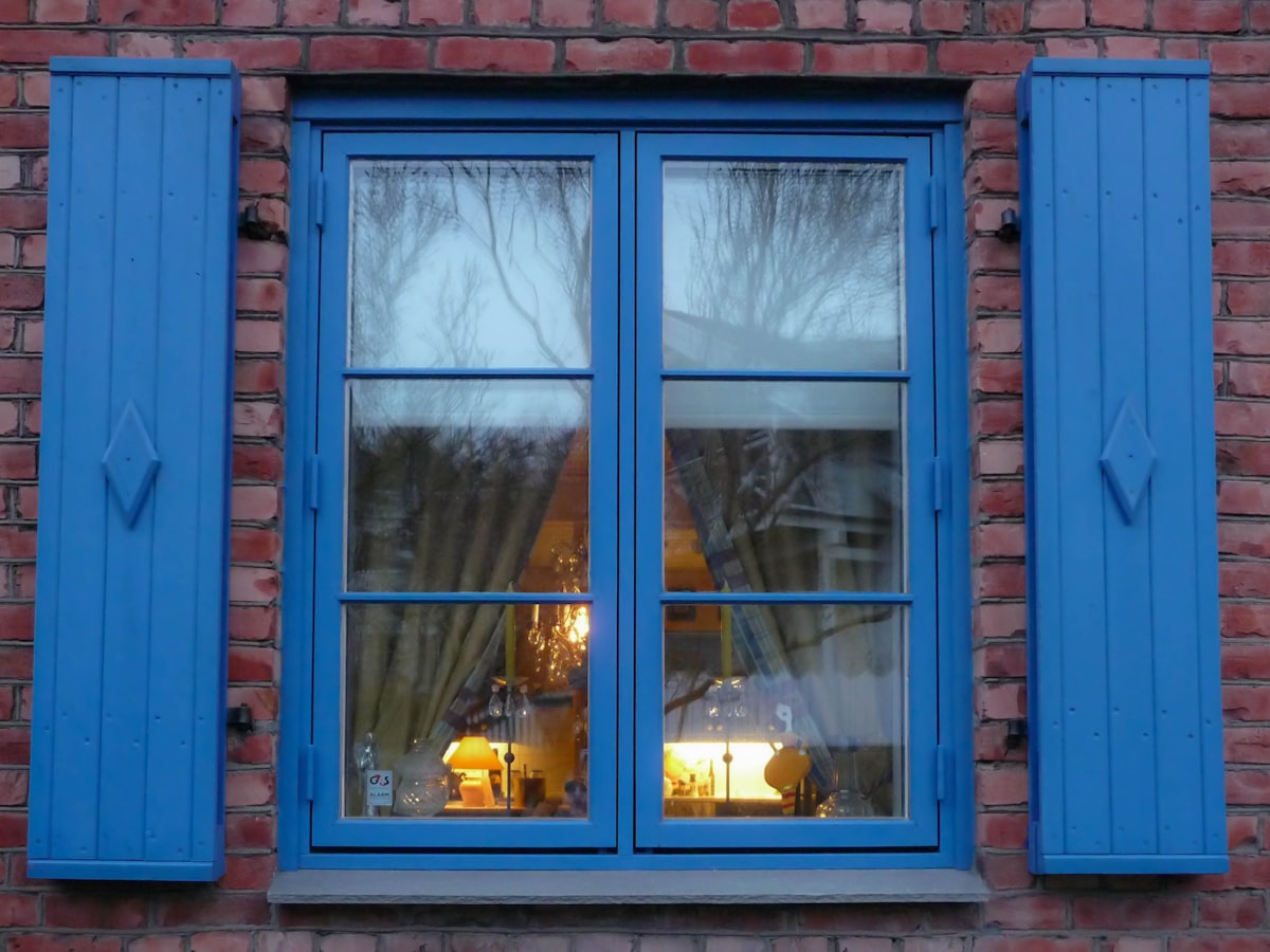 blue wooden framed glass window related to Stunning Blue Valances Window Treatments
