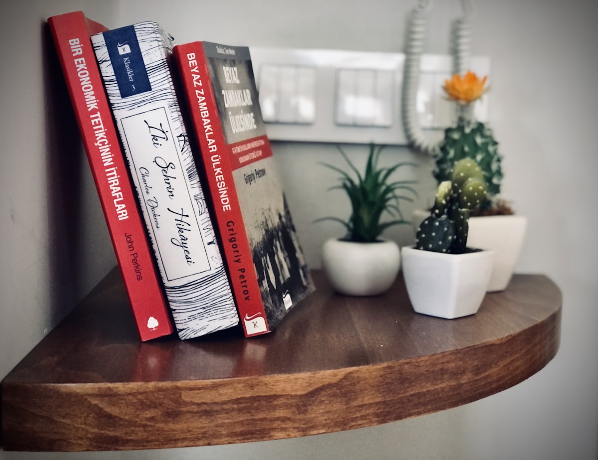 books on brown wooden table related to The Ultimate Guide to Corner Bunk Beds: Maximizing Space and Style