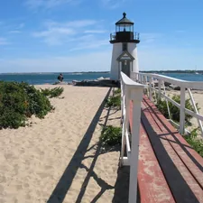 Brant Point Lighthouse Nantucket - Notice the hugging couple. related to Experience the Charm of Nantucket: Nantucket Bed and Breakfast