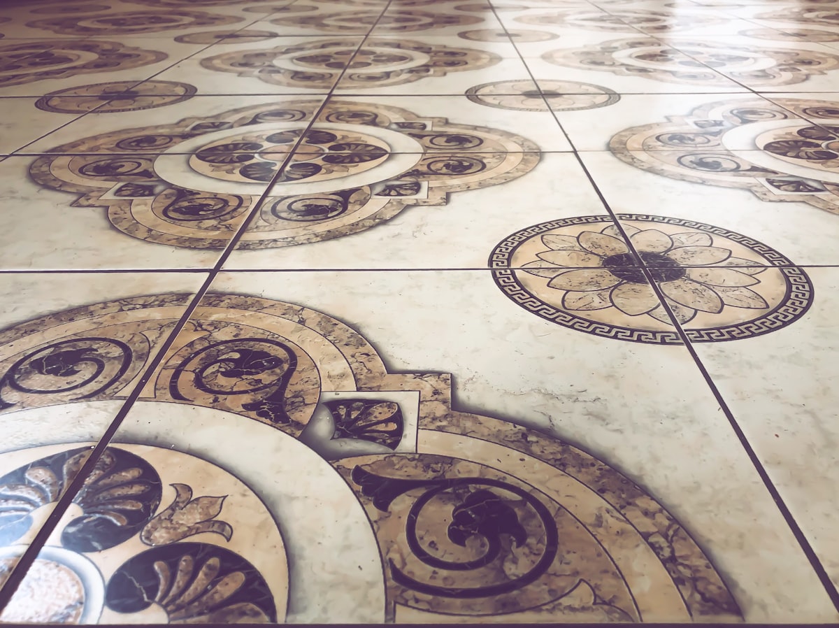 brown and beige floral tiles related to Enhancing Your Home's Entrance with Porcelain Tile Entryway