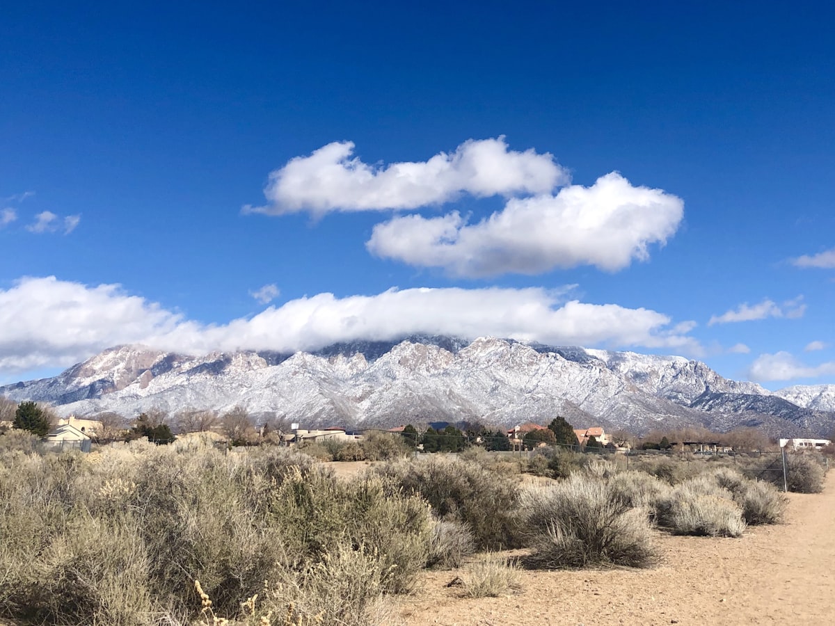 brown and white mountains under blue sky and white clouds during daytime related to Discover the Charm of Bed and Breakfasts in Albuquerque