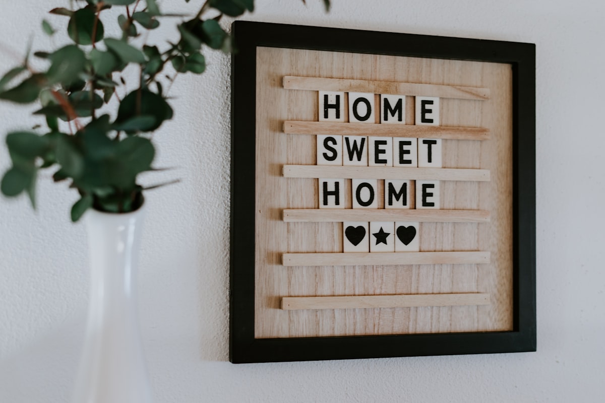brown home sweet home wall frame related to Elevate Your Home's Style with Navy Blue Valances