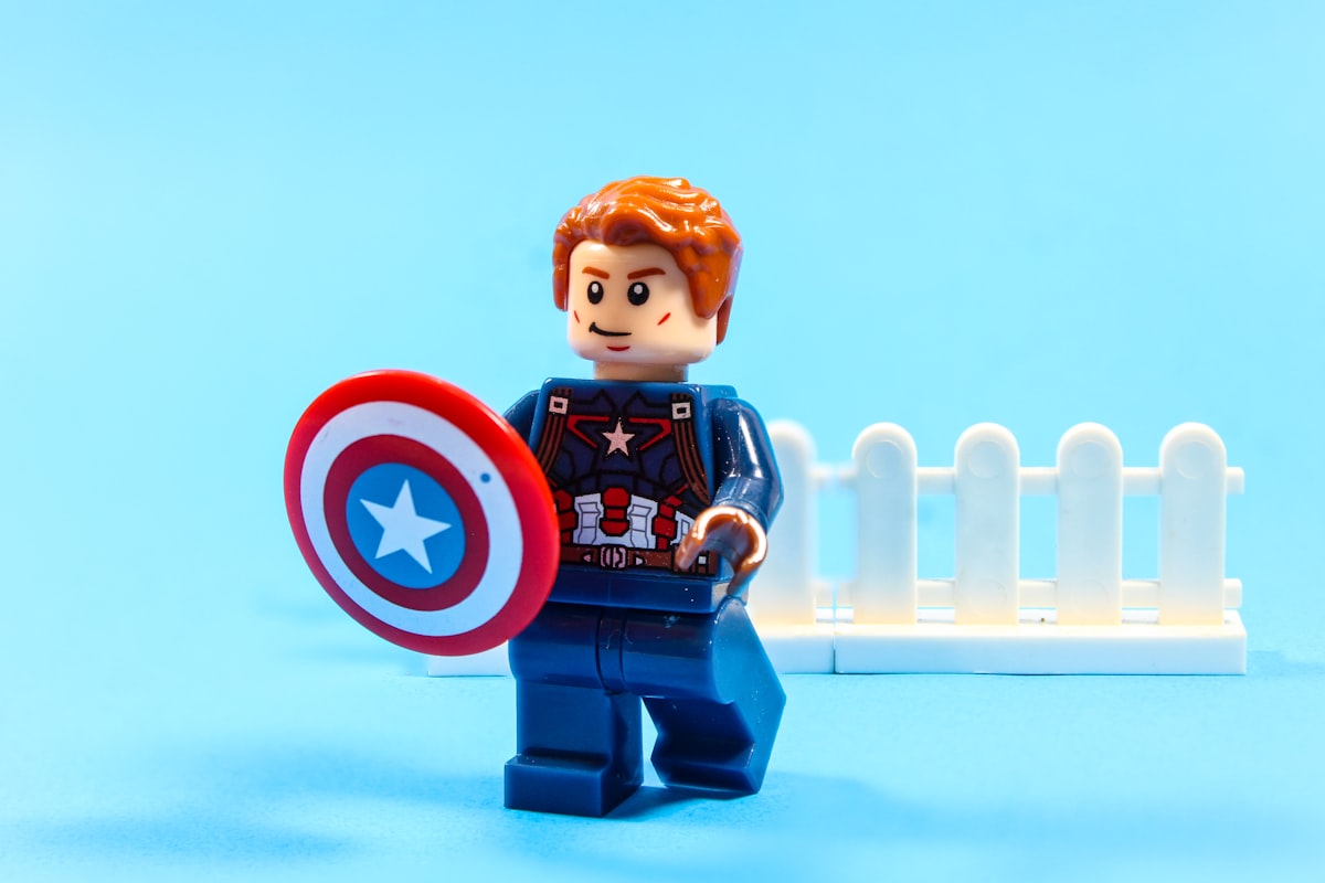 Captain america lego figure with shield on blue background related to The Ultimate Guide to Captain Bed Twin: A Comprehensive Overview