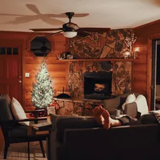 christmas tree at home related to Warm Up Your Home with a Majestic Chiminea from Home Depot