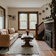 Country home living room 2/3 (IG: @clay.banks) related to Experience Cozy Comfort at a Historic Inn