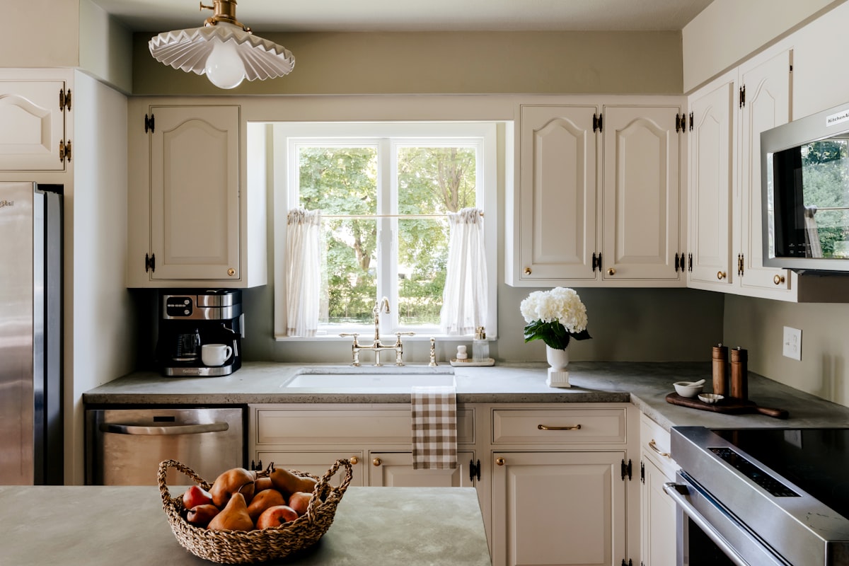 Cozy country kitchen (IG: @clay.banks) related to Country Kitchen Valances: Adding Charm and Warmth to Your Space