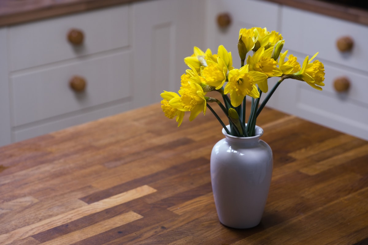 Daffodils in a Vase related to Yellow Kitchen Valance