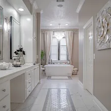 Designed by: Kaycee Cutts interior https://www.facebook.com/profile.php?id=100083411497538 related to Elegant Bathroom Valance Curtains for a Touch of Sophistication