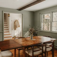 Dining Room (IG: @clay.banks) related to Elevate Your Home's First Impression with a Rustic Entryway Table