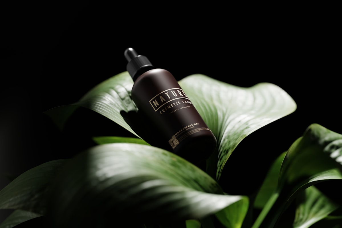 Dropper Bottle Mockups with Nature Theme, A dropper bottle mockups setup in a natural theme background. Download the PSD version of this dropper bottle mockup set for free from Mockup Free - https//mockupfree.net related to The Ultimate Guide to Tanning Bed Lotion Reviews