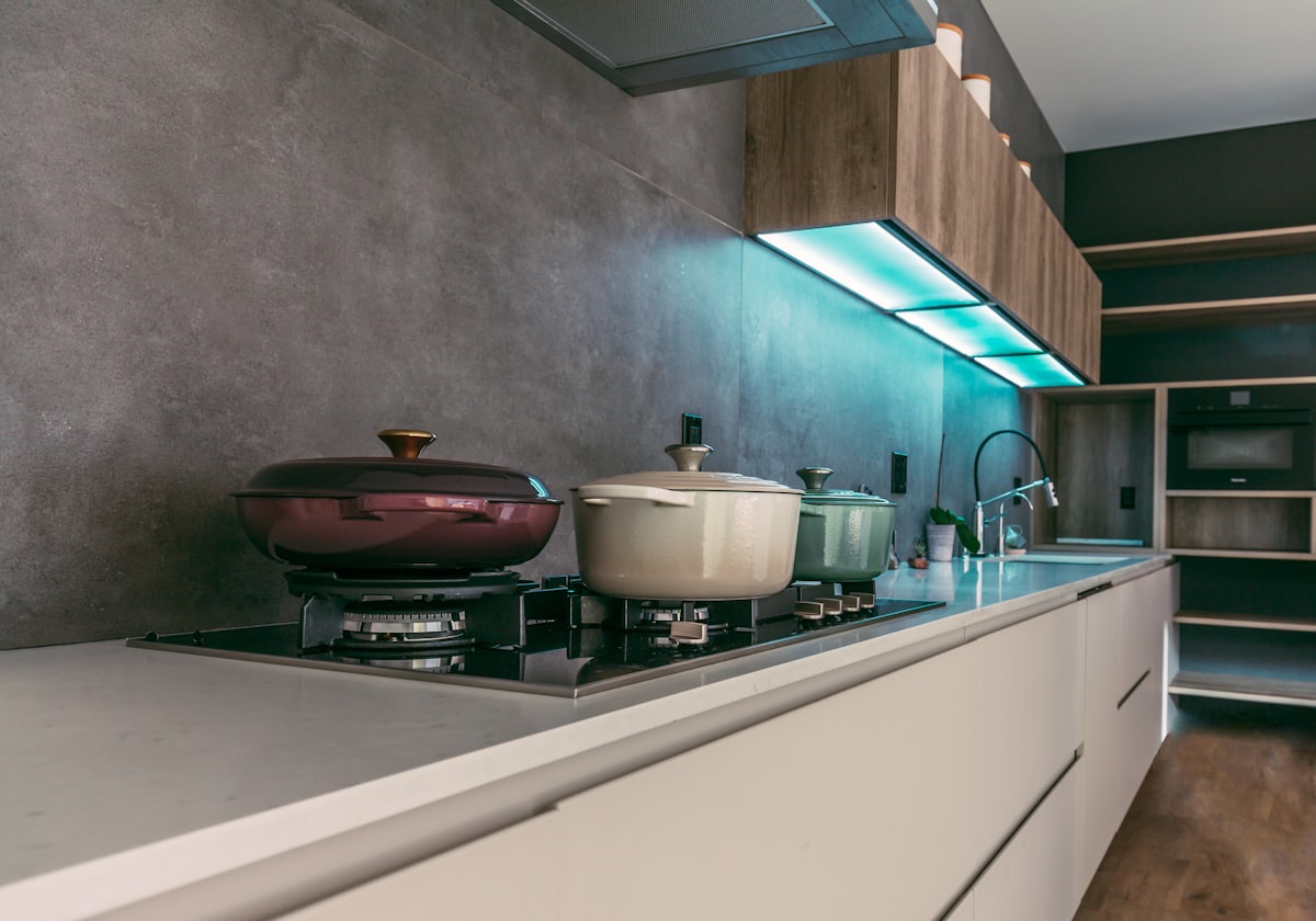 electric stove with cooking pots related to Valances for Kitchen