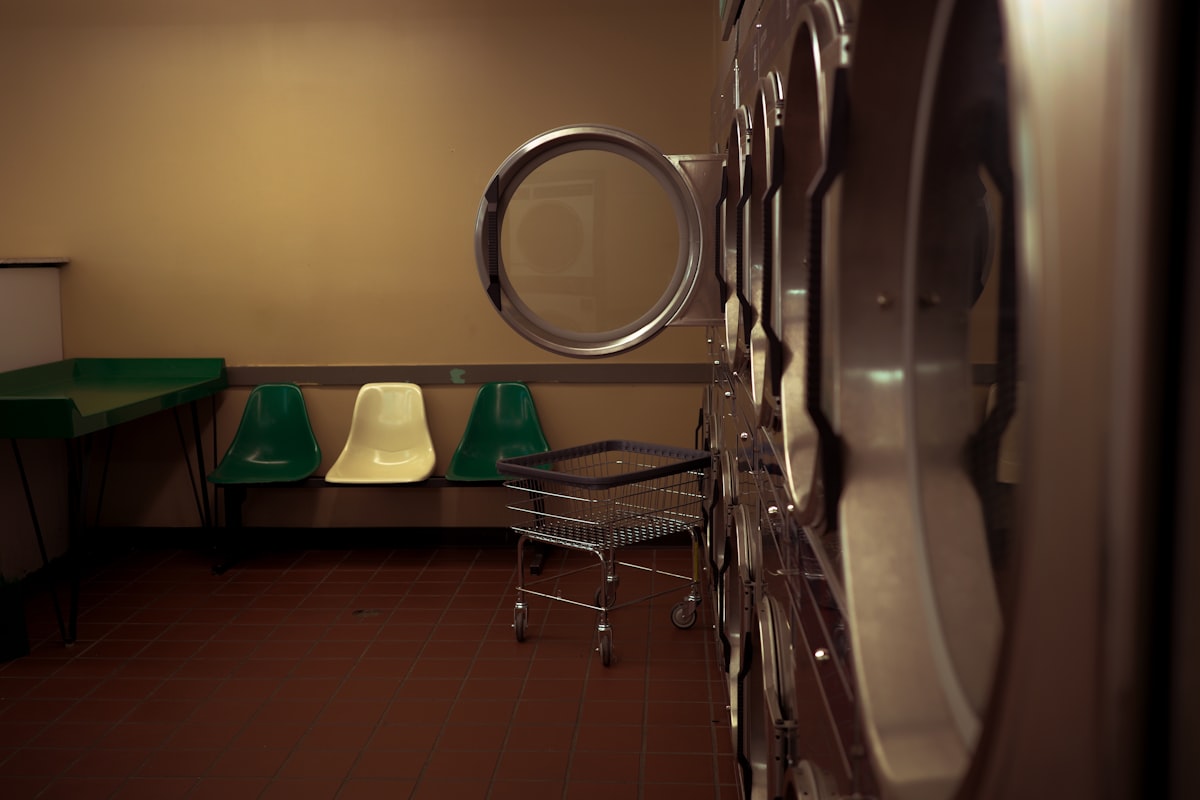 Empty Laundromat related to Laundry Room Valance: Transforming Your Space