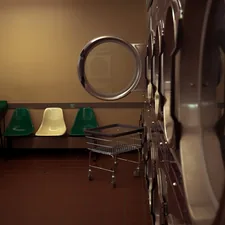 Empty Laundromat related to Laundry Room Valance: Transforming Your Space