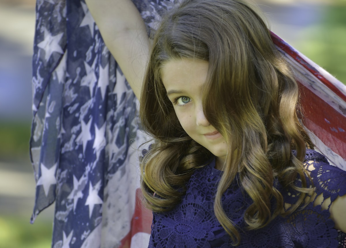 Girl,children,teens,girls,Fourth of July,American flag,USA,profile,faces,people,women. related to Dreaming with the Stars: American Girl Doll Canopy Bed Ideas
