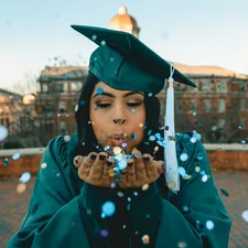 Graduation Celebration at UNC Charlotte, with confetti! (1/2) [ IG: @clay.banks ] related to Elevate Your College Experience with Stylish Macy's Dorm Bedding