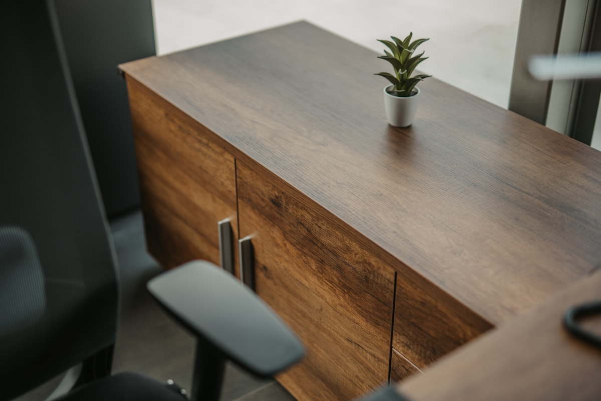 green plant on white table related to The Ultimate Guide to Solid Wood Sideboards