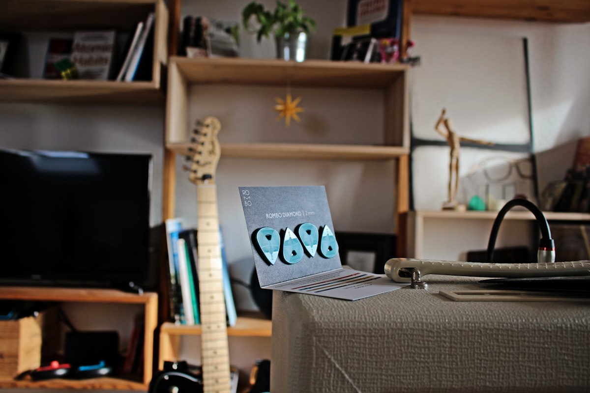 guitar picks on an amplifier related to Elevate Your Space with These 5 Box Valance Ideas