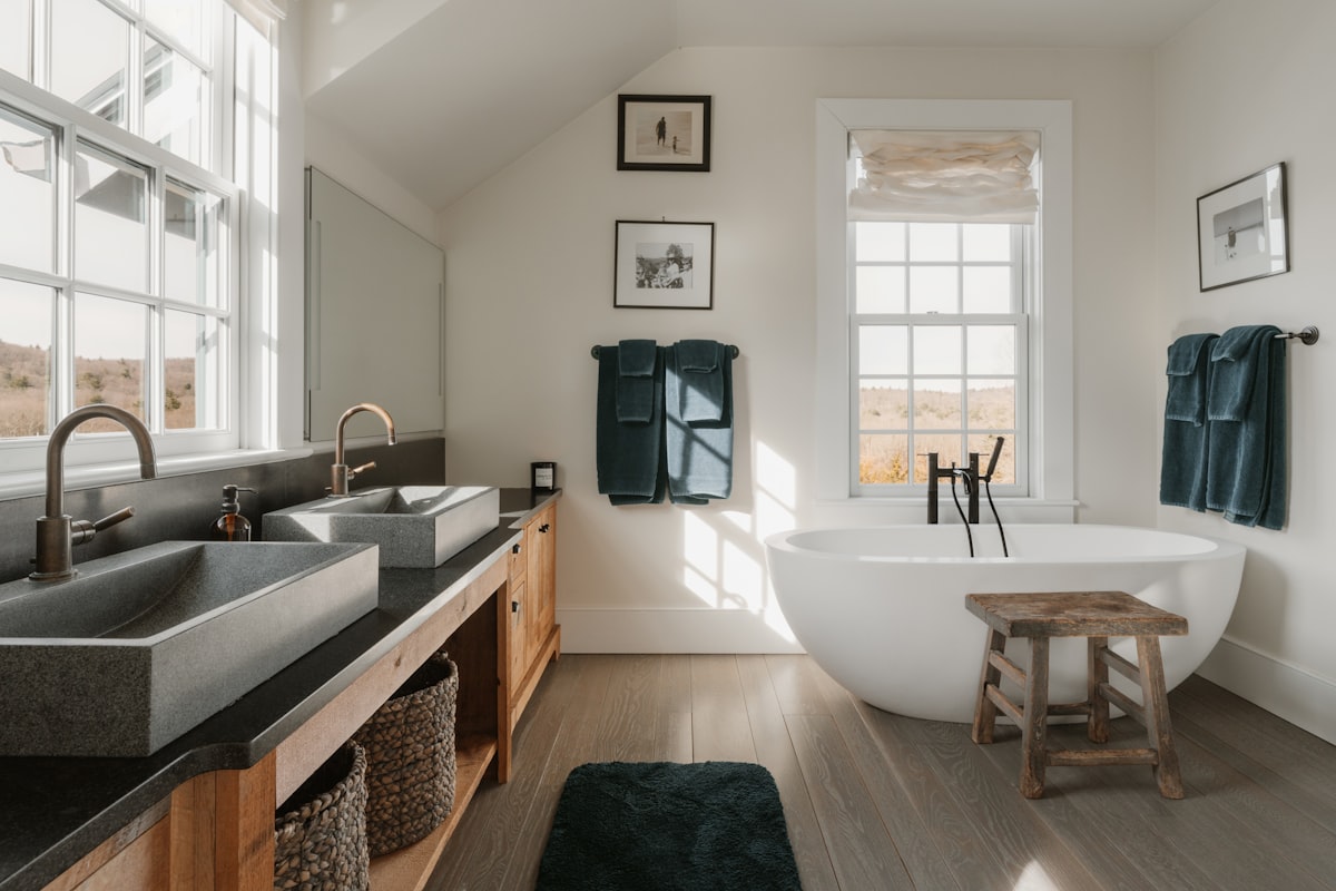 His and Hers Bathroom 1/2 (IG: @clay.banks) related to Bathroom Window Valances: A Comprehensive Guide