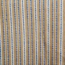 Historical pattern woven at textile mill in Mississippi Mills, Ontario related to Blue and White Striped Valance