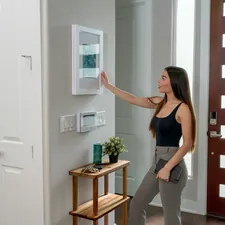 Intriguing Art Piece by Sable Flow. Join a girl in a black shirt as she explores a secret whiteboard that's also an art piece in her cozy white-painted home. related to Elevate Your Space: Board Mounted Valance Ideas