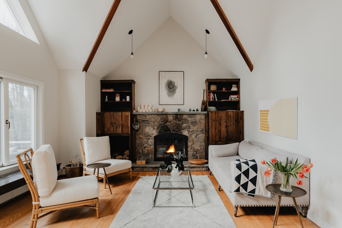 Lake house living room (IG: @clay.banks) related to Elevate Your Space: The Ultimate Guide to Living Room Window Valances