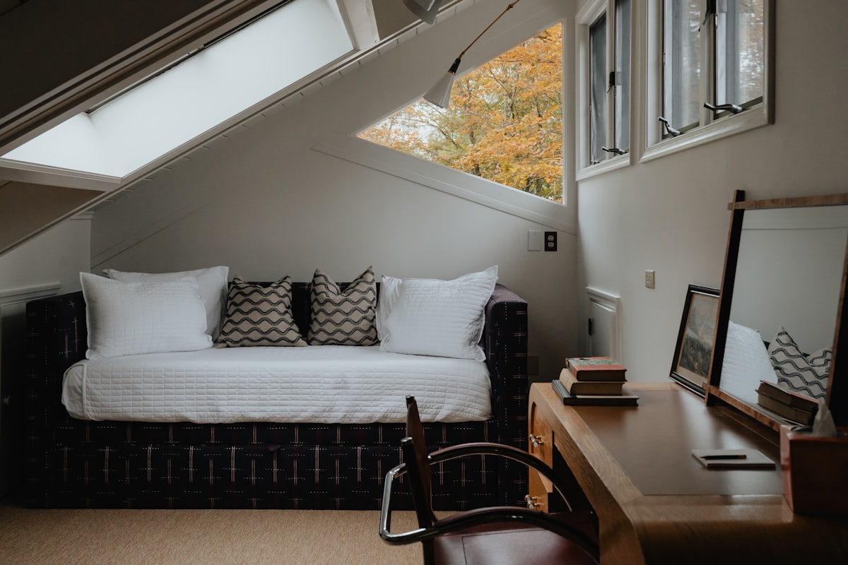 Loft Area - The Gin Cabin 2/11 (IG: @clay.banks) related to Elevate Your Productivity: The Ultimate Guide to Loft Beds with Desk