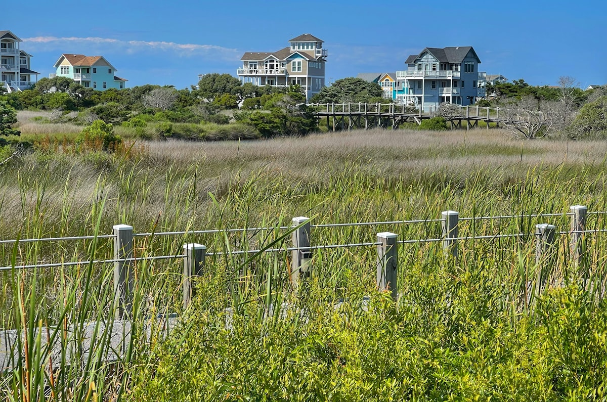 Marsh at the edge of Hatteras Island in North Carolina. related to Experience Coastal Charm at Outer Banks Bed and Breakfasts