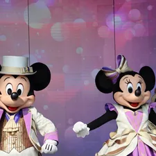 Mickey and Minnie Mouse performing at Shanghai Disneyland  related to Mickey Mouse Valence Curtains